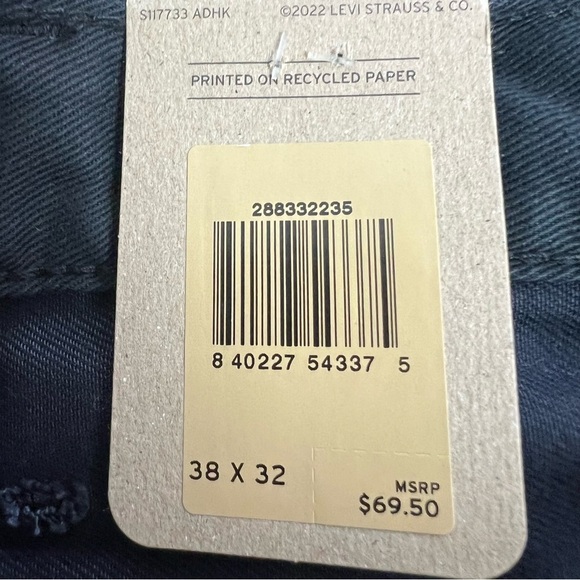 Levi’s 512 Slim Taper Men’s Jeans Sz W38/L32 Color Black Pockets Eco Ease $69.50 - Picture 5 of 14